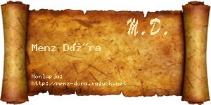 Menz Dóra névjegykártya